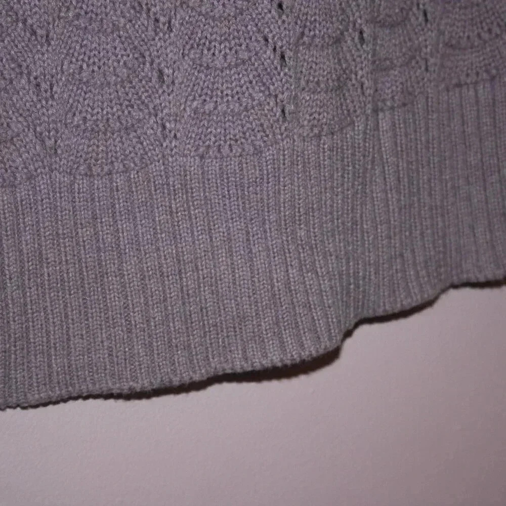 Sonoma Purple Roll Neck Sweater Size Large Crew Style 100% Cotton 3/4 Length - Picture 14 of 15